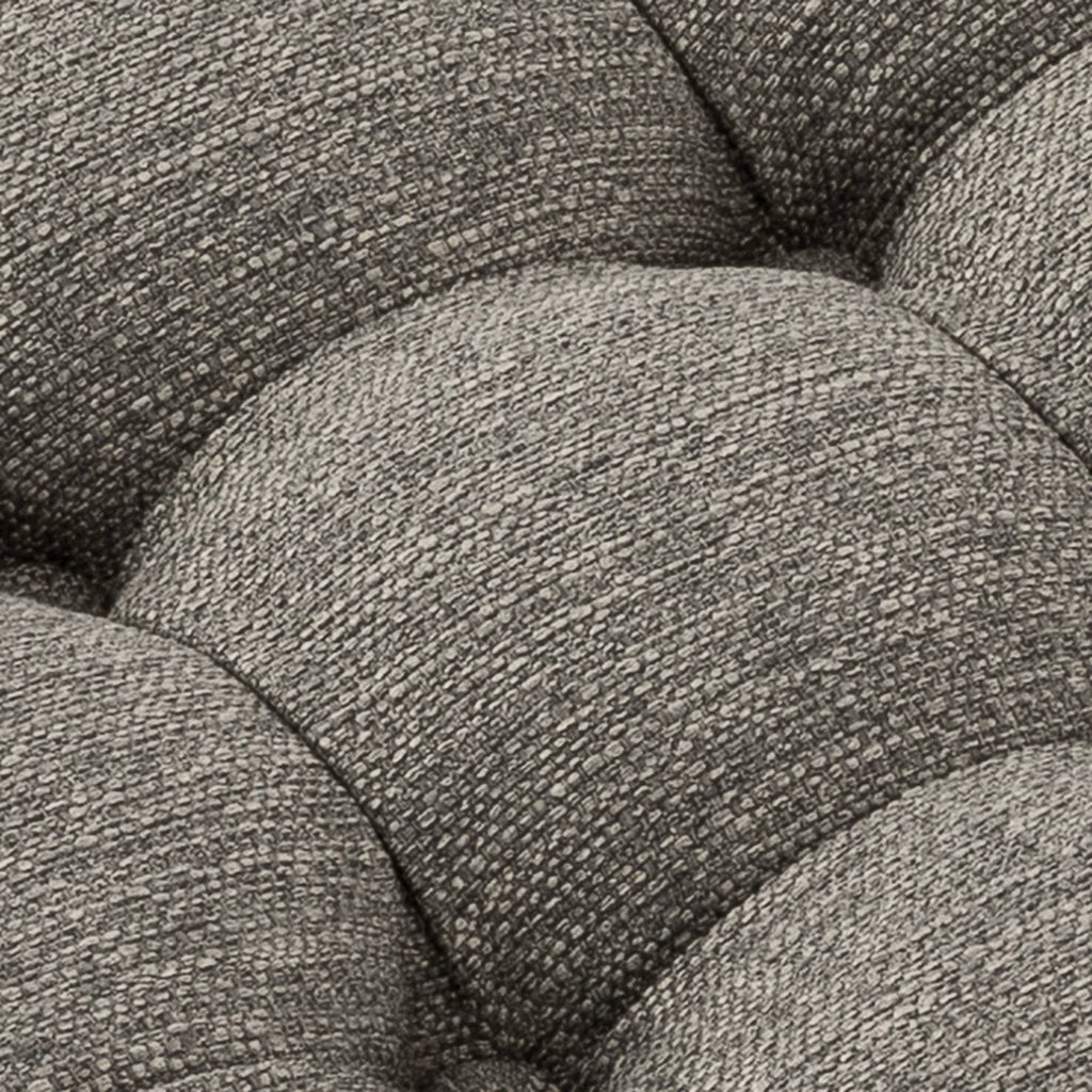 Grey Button Tufted Metal Ottoman U1933