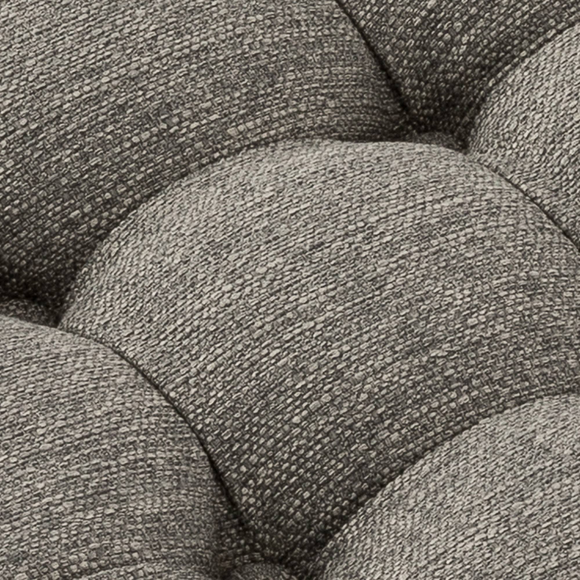 Grey Button Tufted Metal Ottoman U1933