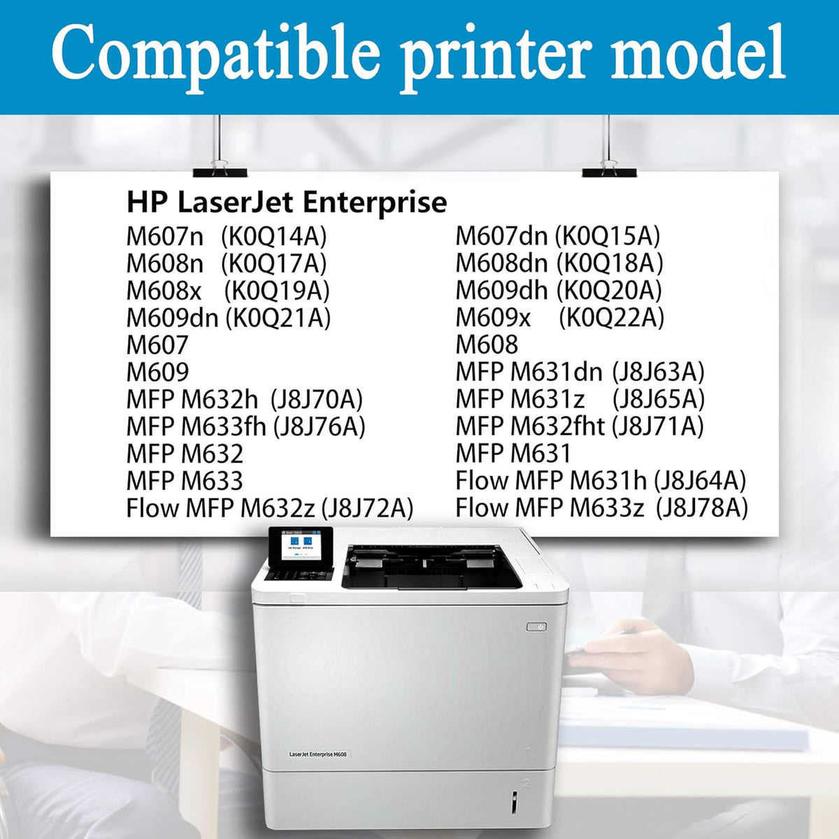 3 Pack Black Toner Cartridge for HP Enterprise M631 MFP M633fh M608dn M608x Flow MFP M632z Printer H899