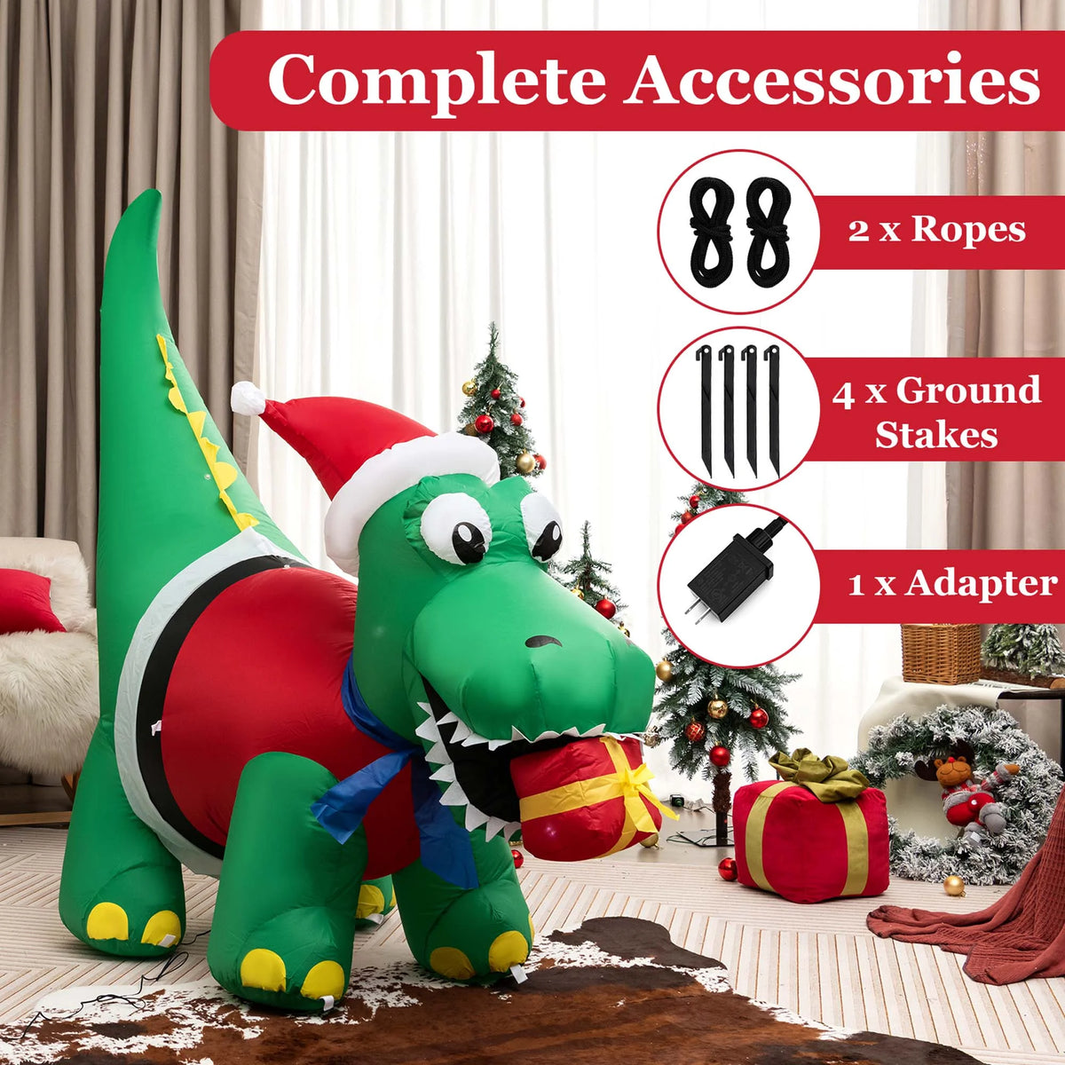 Inflatable Christmas Dinosaur with LED Lights K3240