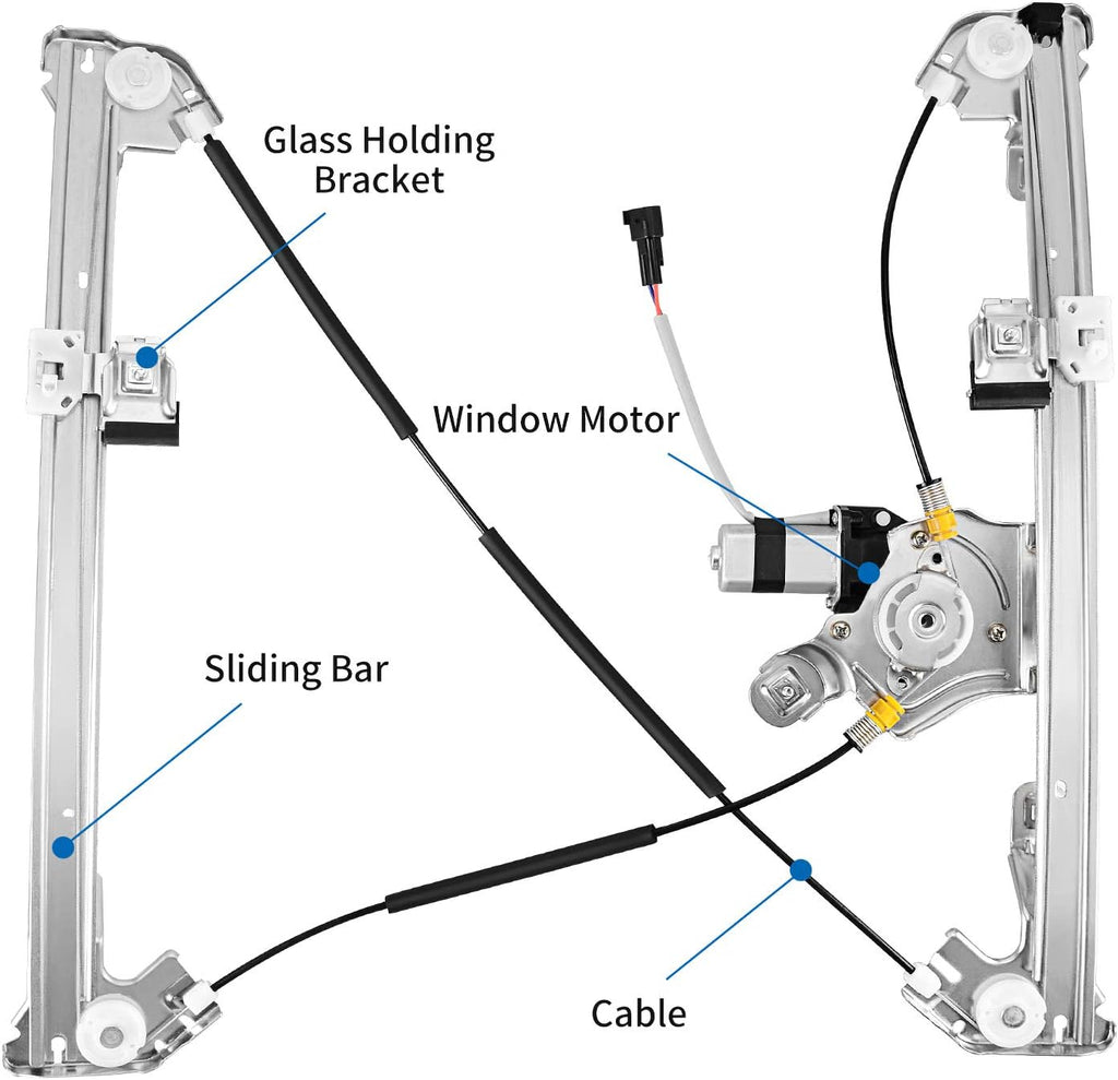Front Driver Side Power Window Regulator with Motor Pack of 2 W98311