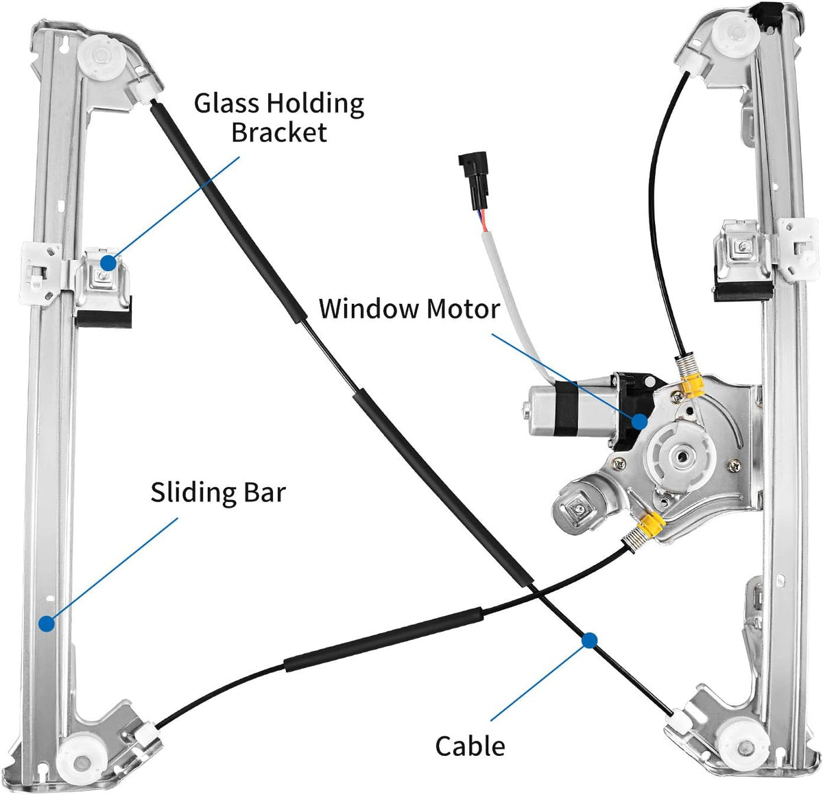 Front Driver Side Power Window Regulator with Motor Pack of 2 W98311