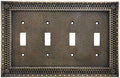 Quad-Gang Toggle Switch Plate in Antique-By-Hand D36368