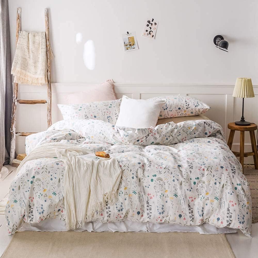 Green Plaid King Duvet Cover 3pcs Bedding Set, 100% Yarn Dyed Washed Cotton L217