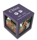 Medium Violet Photo Cube Pet Cremation Urn M587