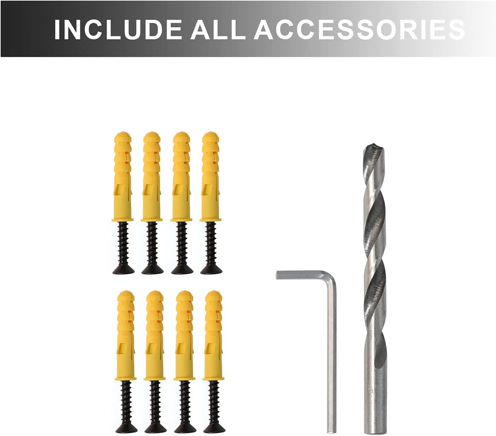 Black Metal Galvanized Steel Staircase Handrail with 4 Wall Mount Support I514012