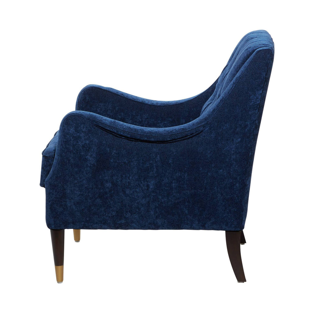 Blue Polyester and Wood Accent Chair P4340