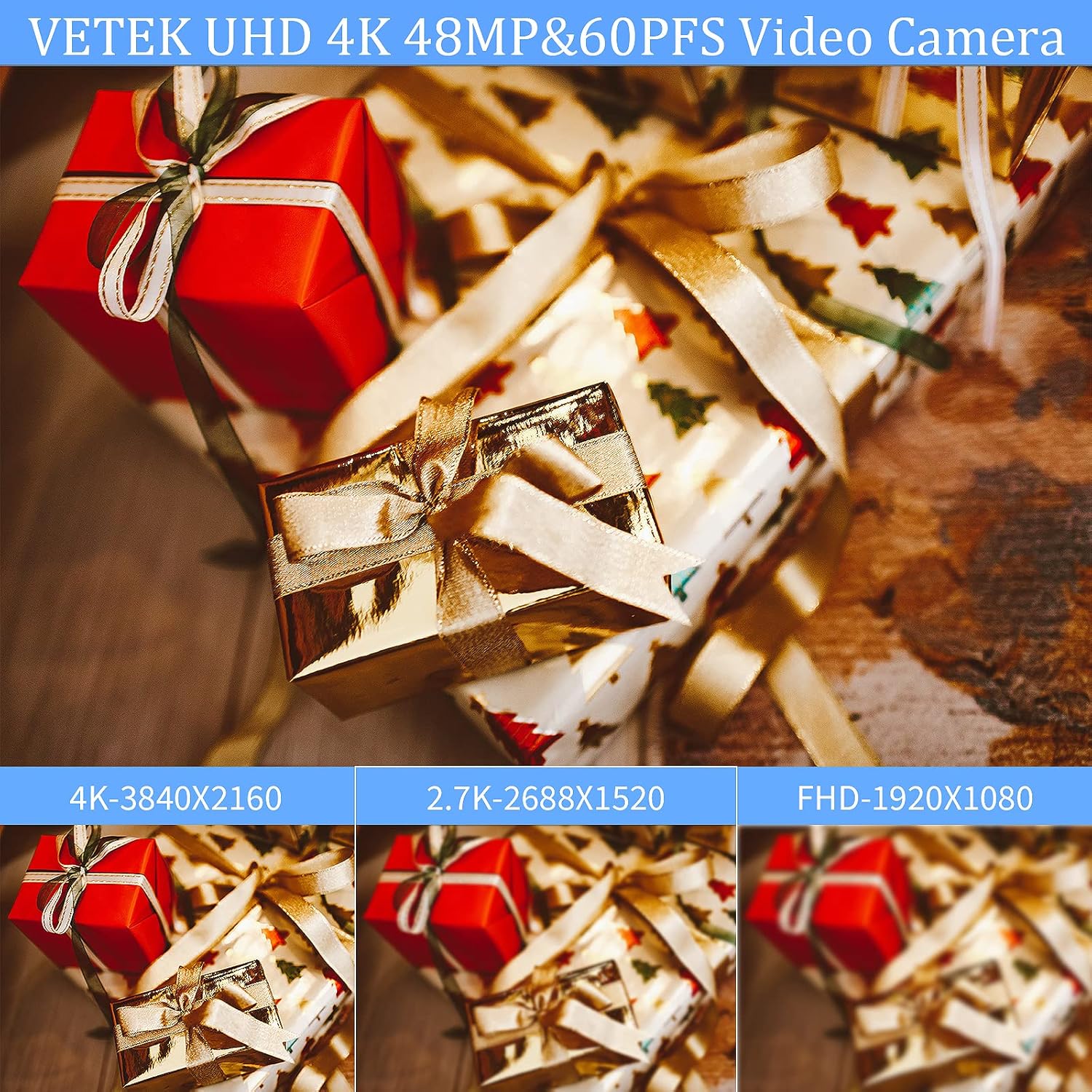4K Video Camera Camcorder 48MP 60FPS 18X Zoom with 32GB SD Card Q39563