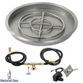 25 Round Stainless Steel Drop-In Fire Pit Pan with Spark Ignition Kit J747