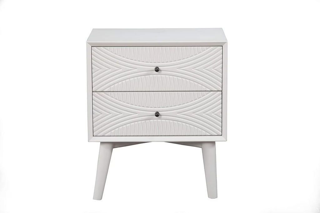 White 2 Drawer Nightstand Q979553