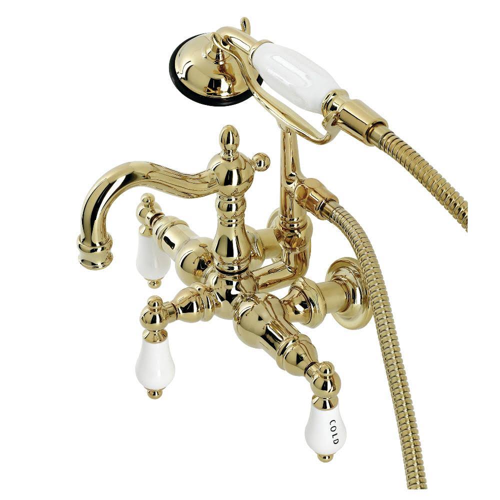 Polished Brass Clawfoot Tub Faucet with Hand Shower X45161