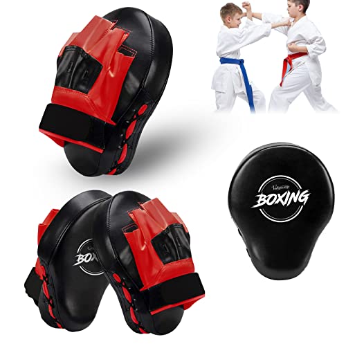 Boxing Curved Focus Punching Mitts Leatherette Training Hand Pads I2495