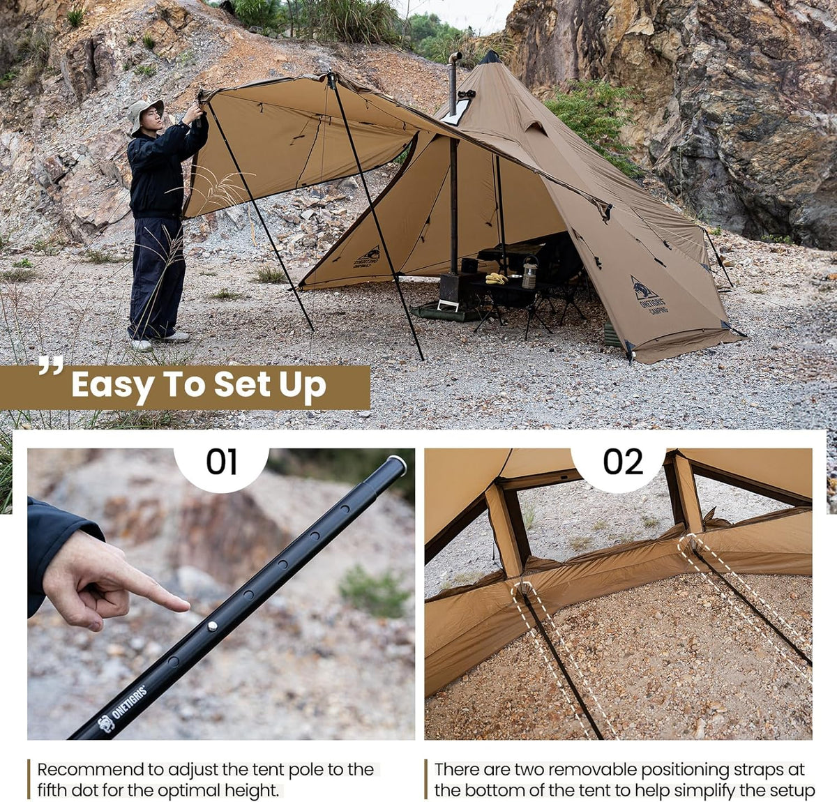 2-6 Person Hot Tent with Stove Jack Q9545
