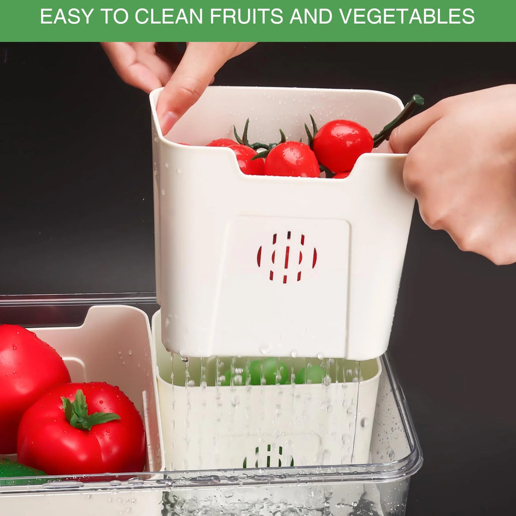 Storage Containers with Lid and Handle, 4 Removable Colanders B207424