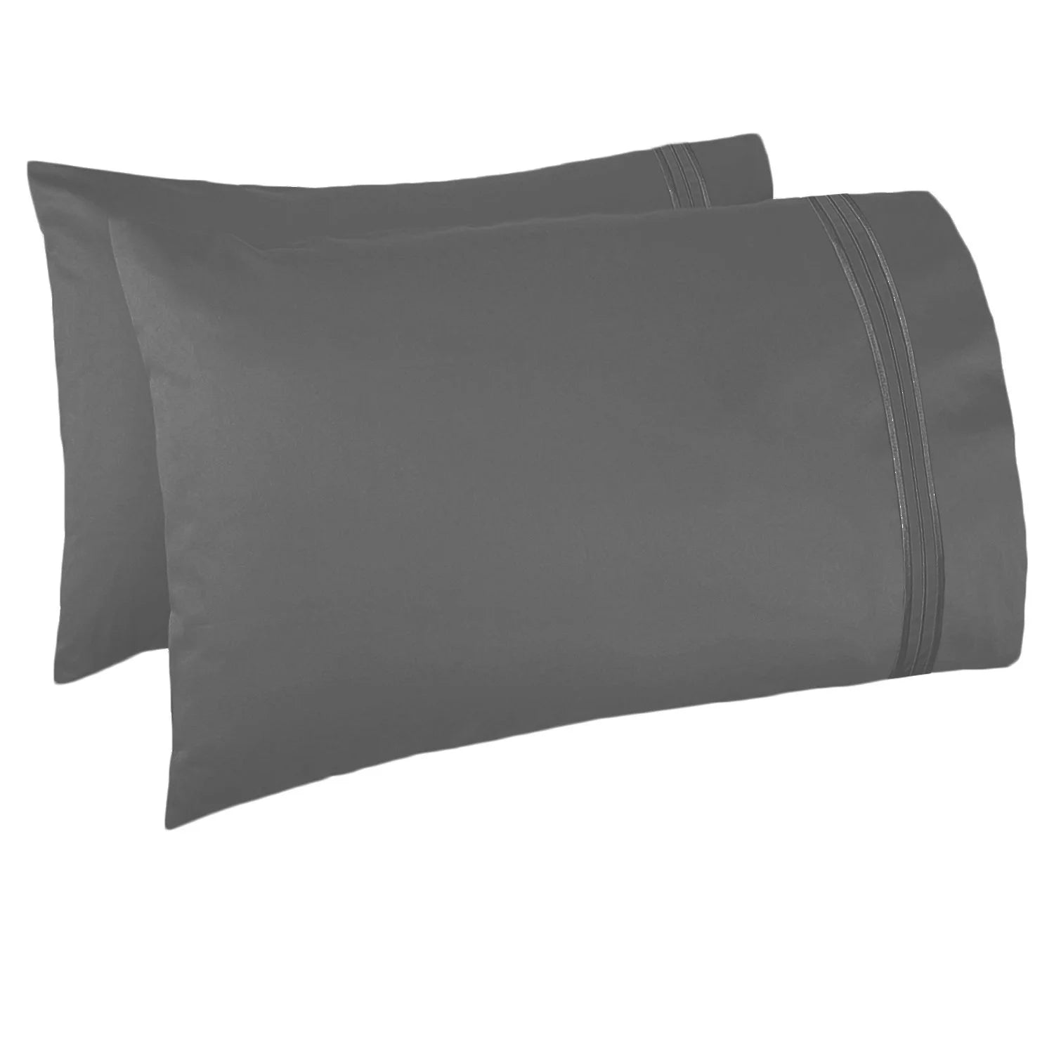 6 Piece Full XL Microfiber Bed Sheet Set with Extra Pillowcases, Deep Pockets Fitted Sheet, Charcoal Stone Gray Y153044
