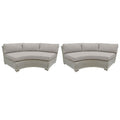Beige Curved Armless Outdoor Wicker Patio Sofa D554033