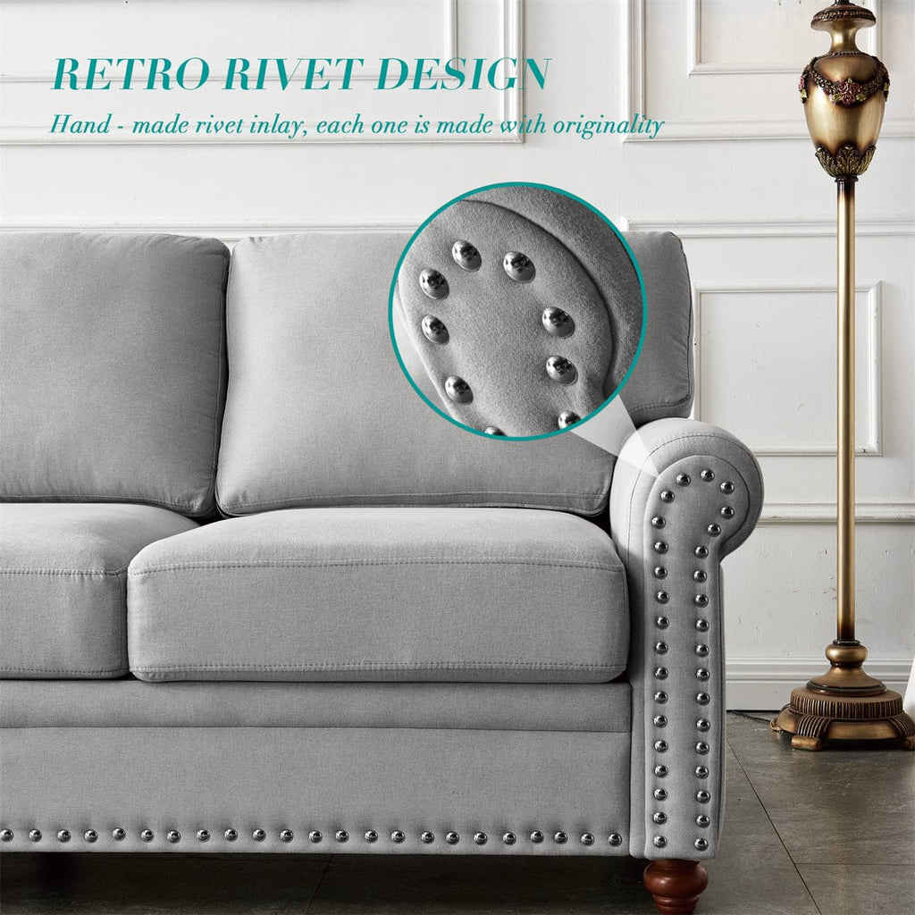 Grey 3 Pcs Sofa Set with Storage R2524