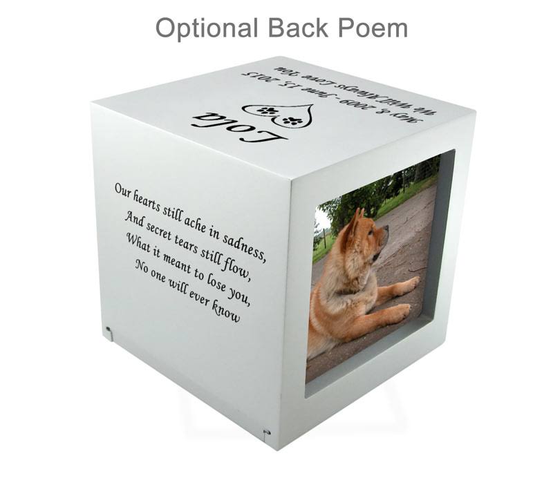 Medium Violet Photo Cube Pet Cremation Urn M587