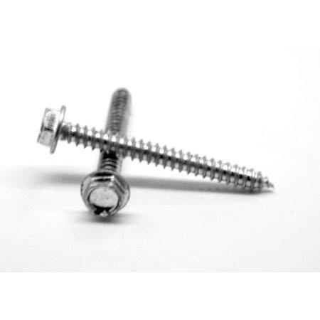 3/8 inch-9 x 1 inch Sheet Metal Screw Hex Washer Head Type A Low Carbon Steel Zinc Plated Pk 100 C90915