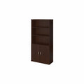 Mocha Cherry Bookcase with Doors M112207