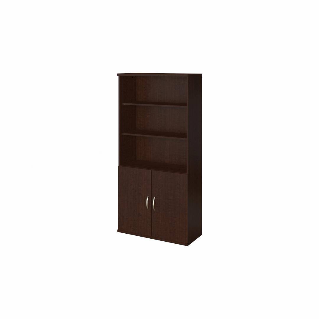 Mocha Cherry Bookcase with Doors M112207