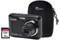 Black 16MP 4X Zoom Compact Camera with 32GB SD Card & Case N637