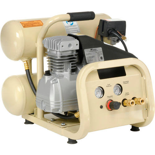 Portable Electric Air Compressor, 4 Gallon, Twin Stack M276
