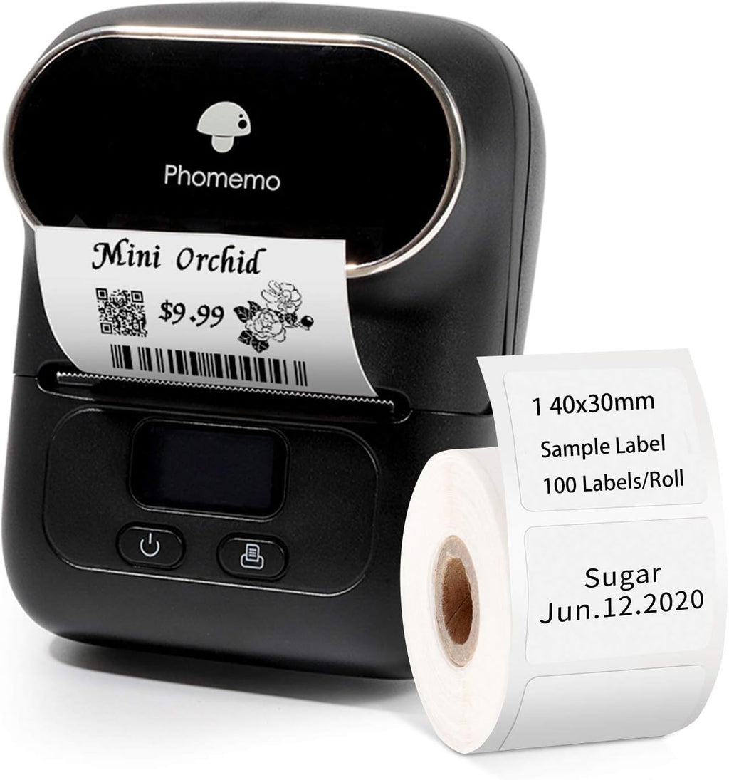 Portable Bluetooth Thermal Mini Label Printer with 1 40×30mm Label X7214