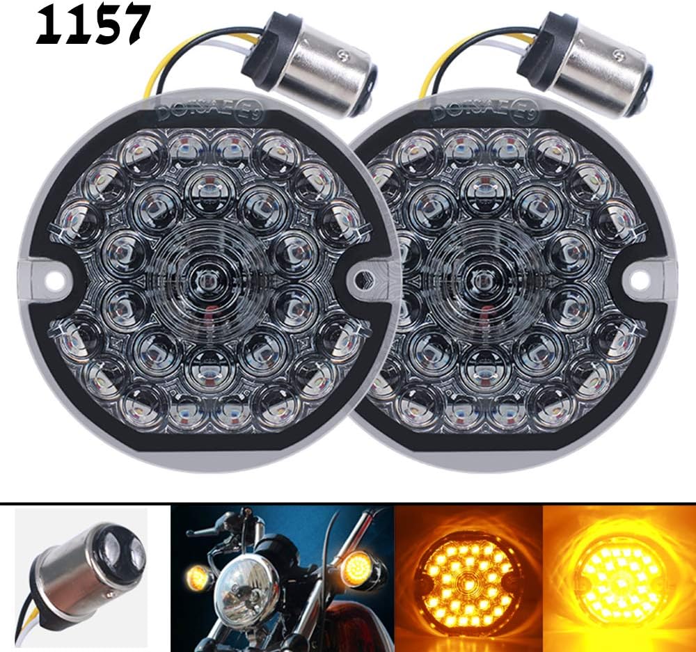 Pair 3 1/4" Bullet Style Front Turn Signal Light Kit with 1157 Base X585498
