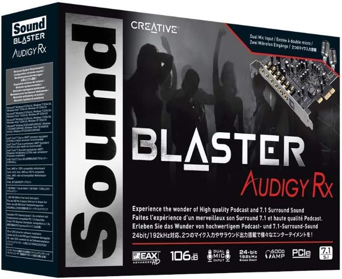 Sound Blaster Audigy PCIe RX 7.1 Sound Card with Headphone Amp M29761