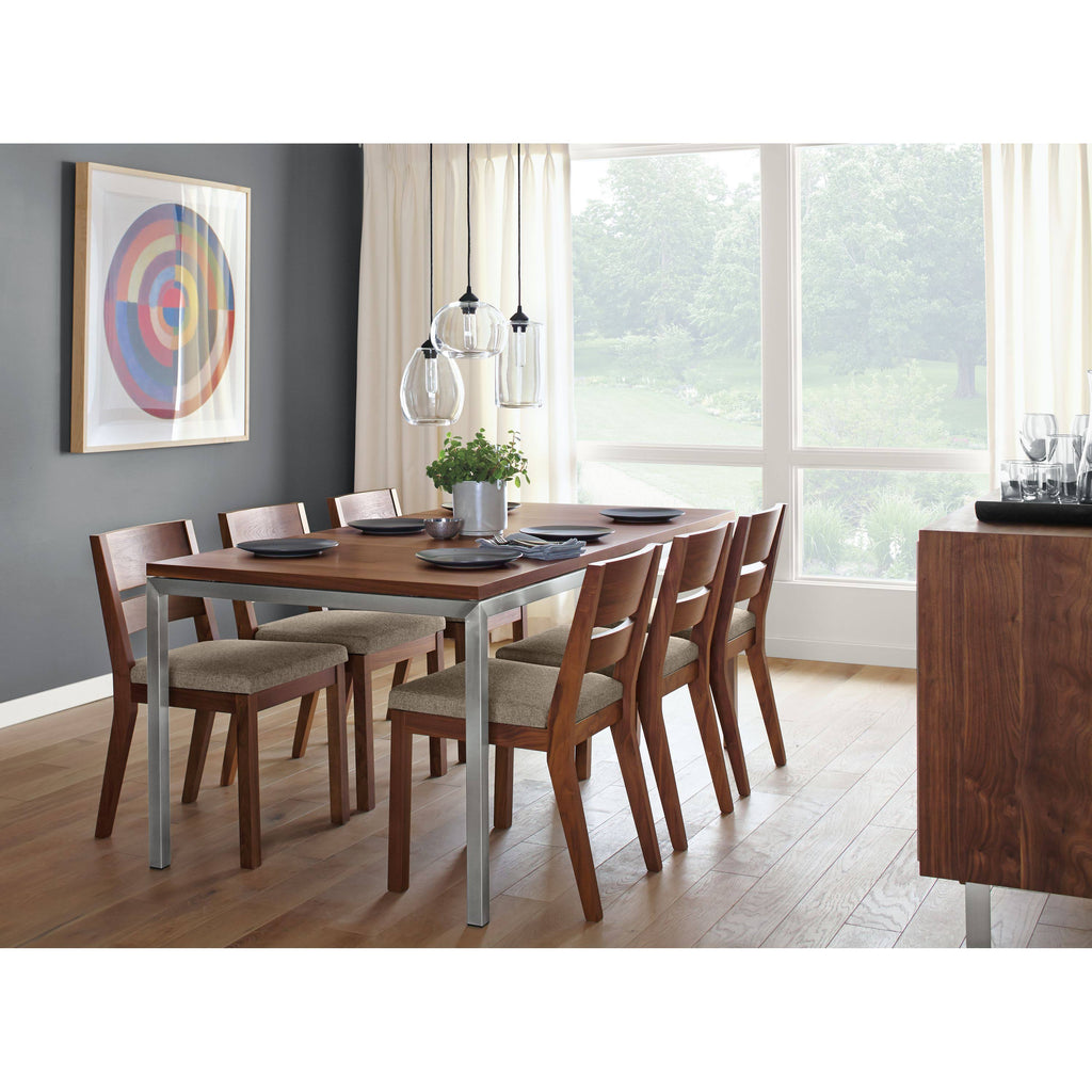 Modern Afton Side Chair in Blue Boucle with White Oak Frame Q6245