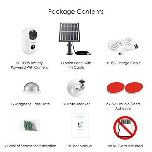 1080p Wireless Battery Security Camera with Solar Panel I5947