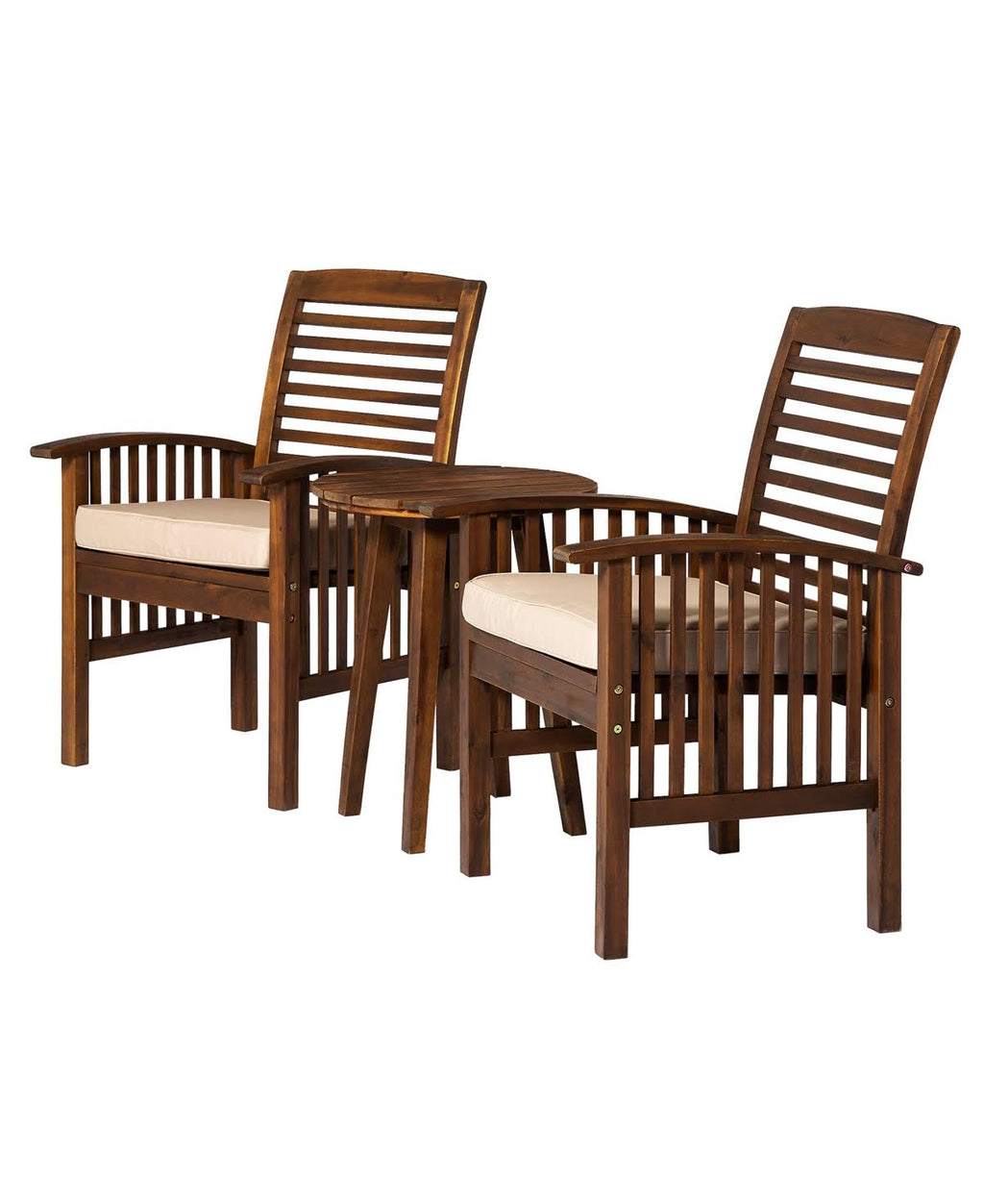 Dark Brown Acacia Wood Conversation Set, 3 Pieces U676467