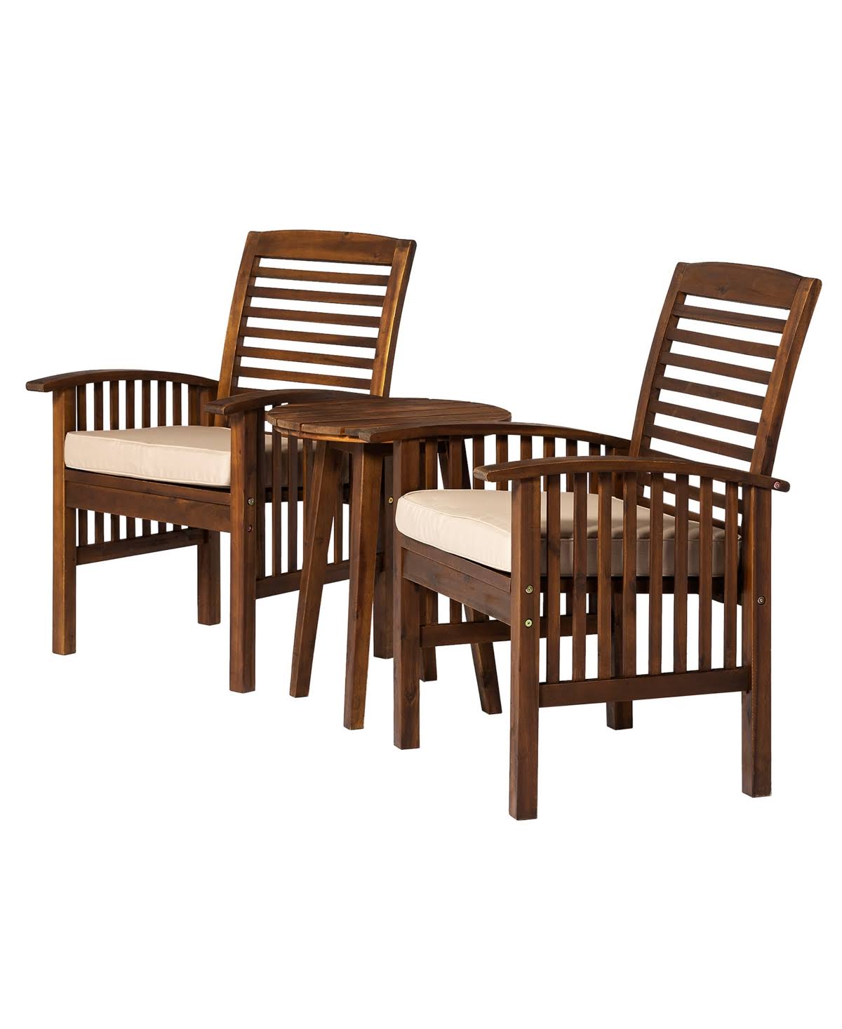 Dark Brown Acacia Wood Conversation Set, 3 Pieces U676467