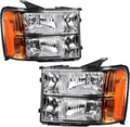 Headlight Assembly Clear Lens Chrome Housing with Amber Reflector V1901