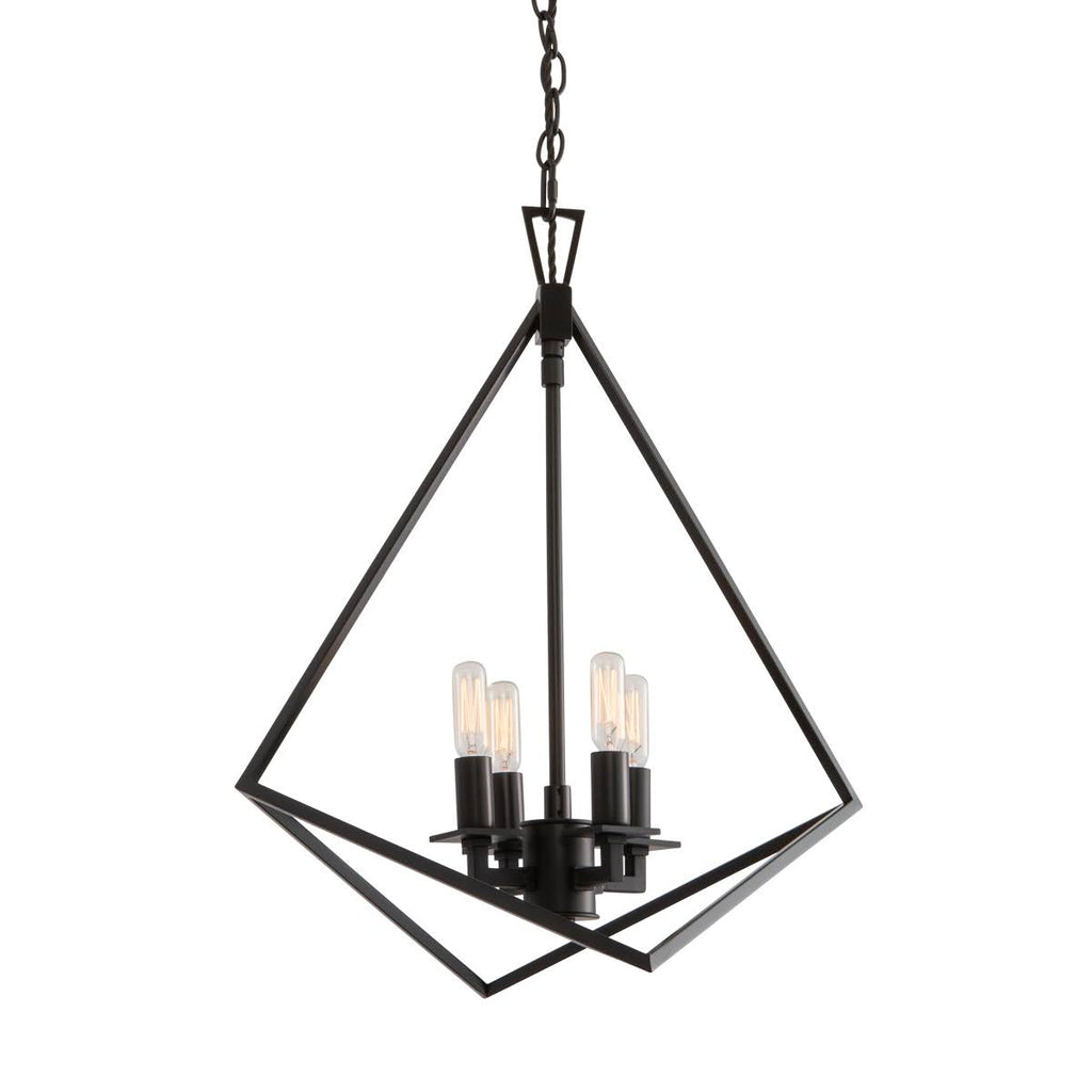 Four Light Cage Chandelier Matte Black B40568