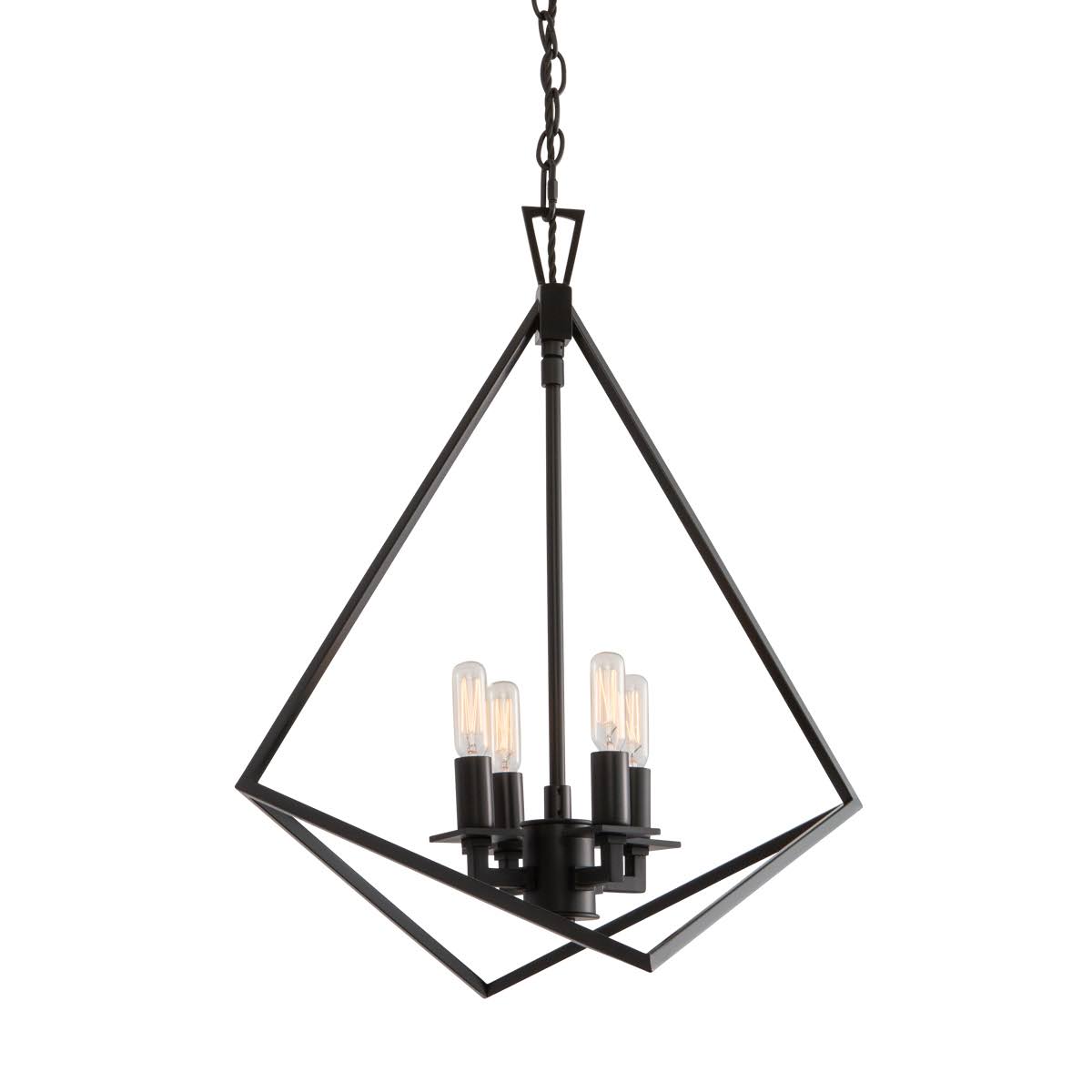 Four Light Cage Chandelier Matte Black B40568