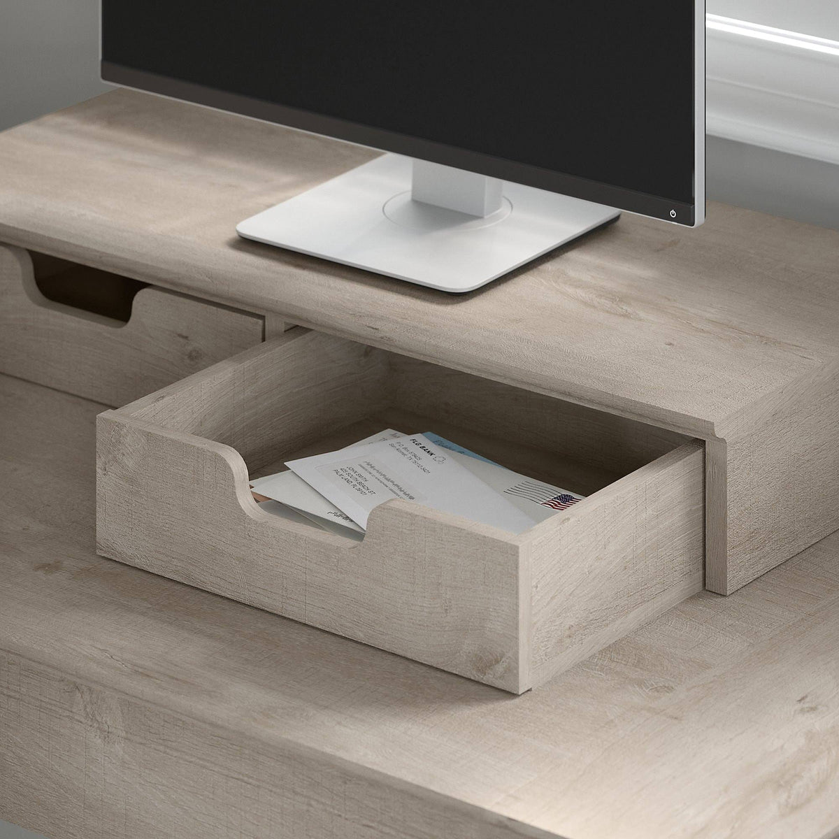 Bing Cherry Console Table with Storage and Desktop Organizers W48509