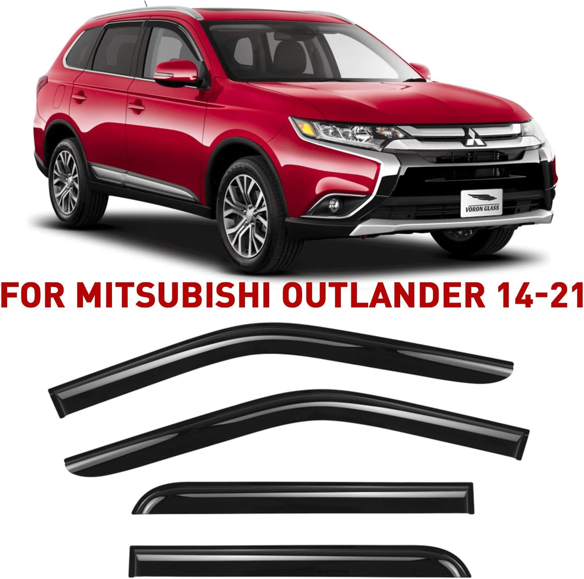 4 Pieces In-Channel Rain Guards for Trucks H203505