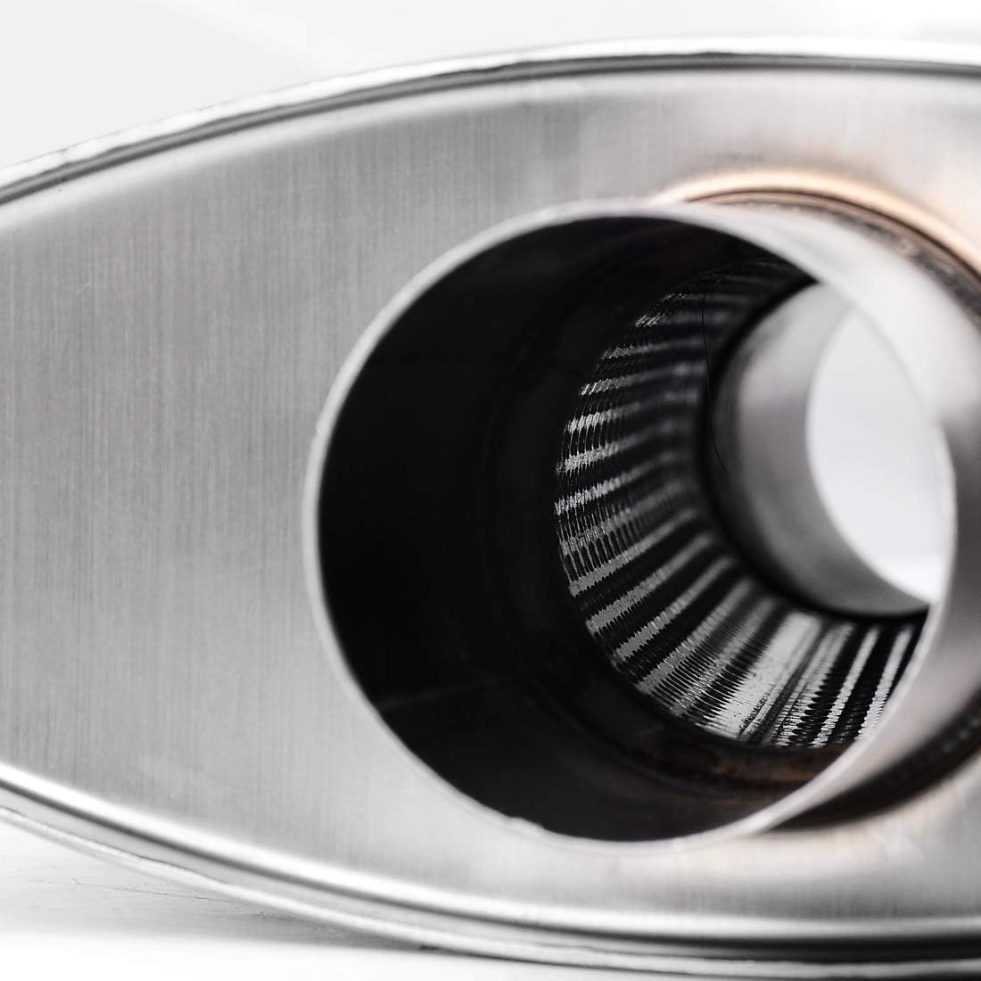 2.5" Inlet/Outlet Stainless Steel Welded Oval Muffler, 19" Overall Length, Pack of 2 N72797