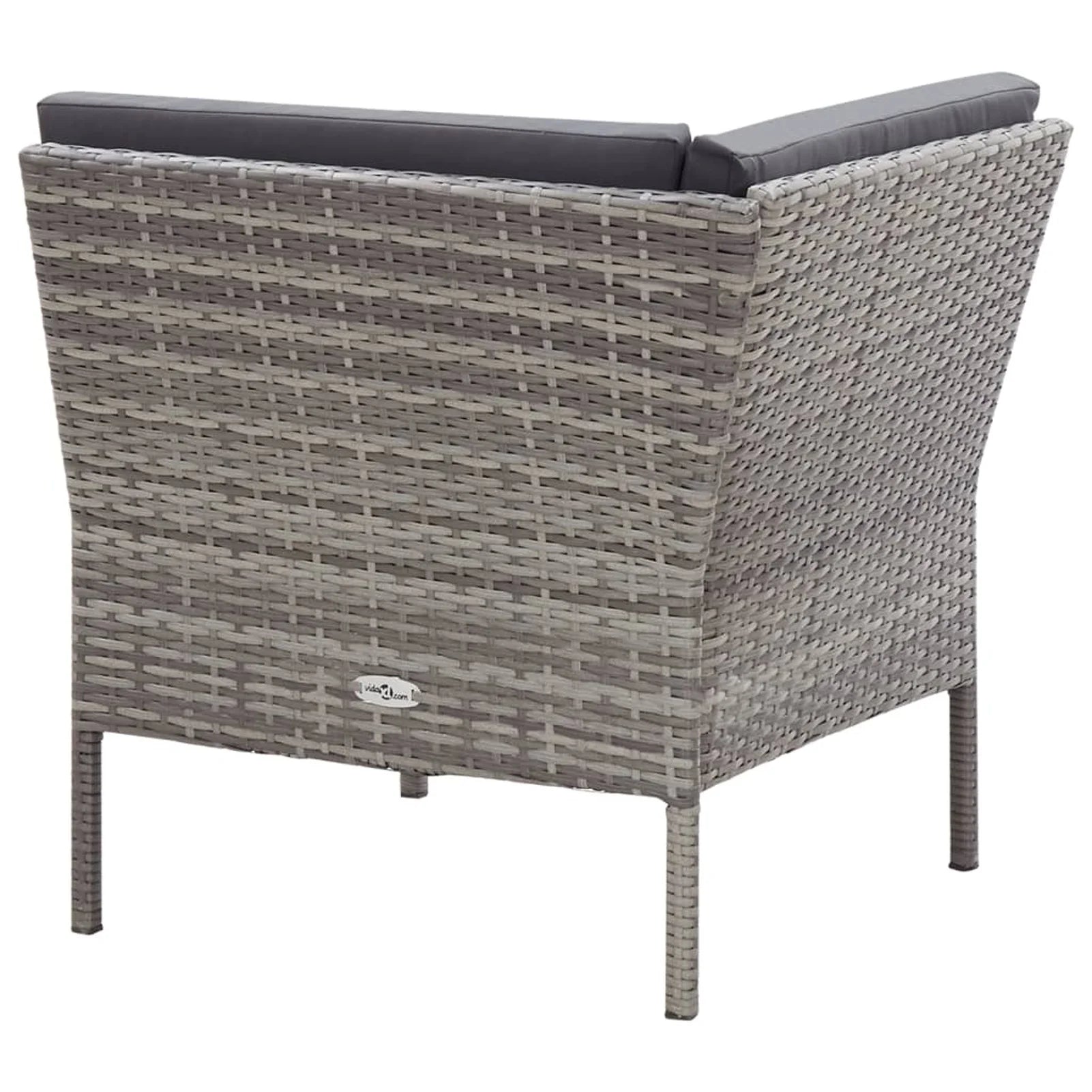 6 Piece Outdoor Conversation Set Gray Poly Rattan Patio Sectional with Coffee Table H359