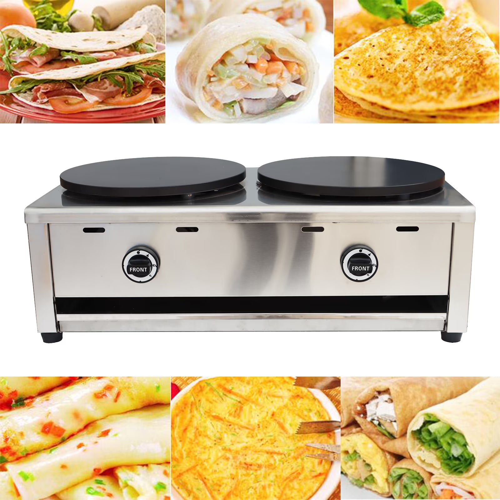 Double Heads Commercial Pancake Crepes Maker K61643