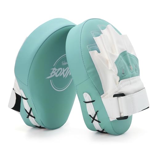 Boxing Curved Focus Punching Mitts Leatherette Training Hand Pads I2495