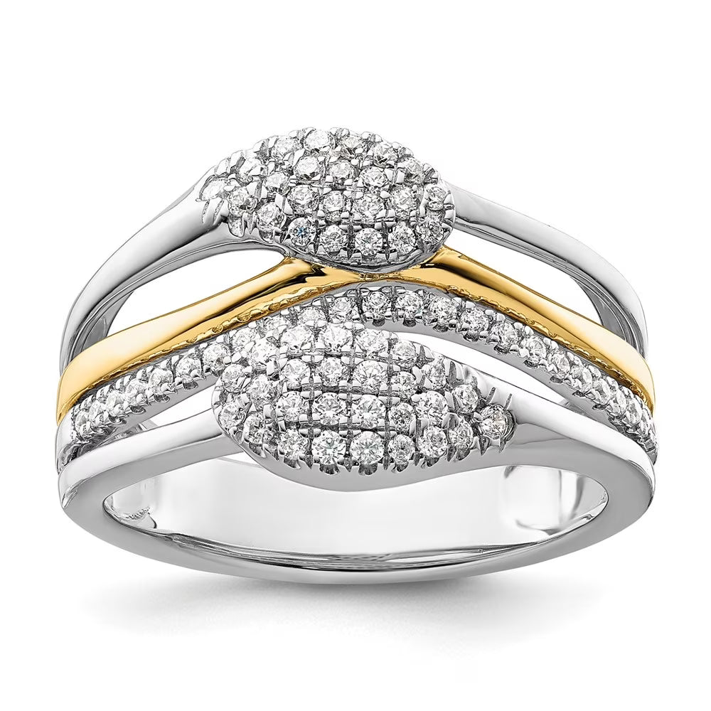14k White Gold with Yellow Plated Lab Grown Diamond Ring M3944