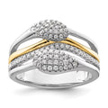 14k White Gold with Yellow Plated Lab Grown Diamond Ring M3944