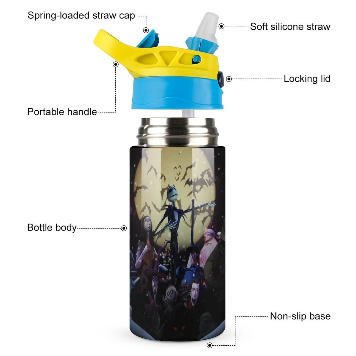 Insulated Stainless Steel Water Bottle with Straw Q996