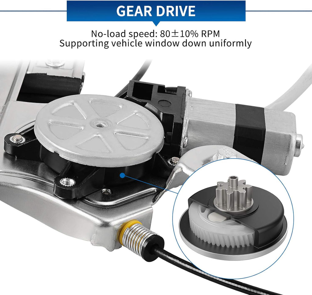 Front Driver Side Power Window Regulator with Motor Pack of 2 W98311