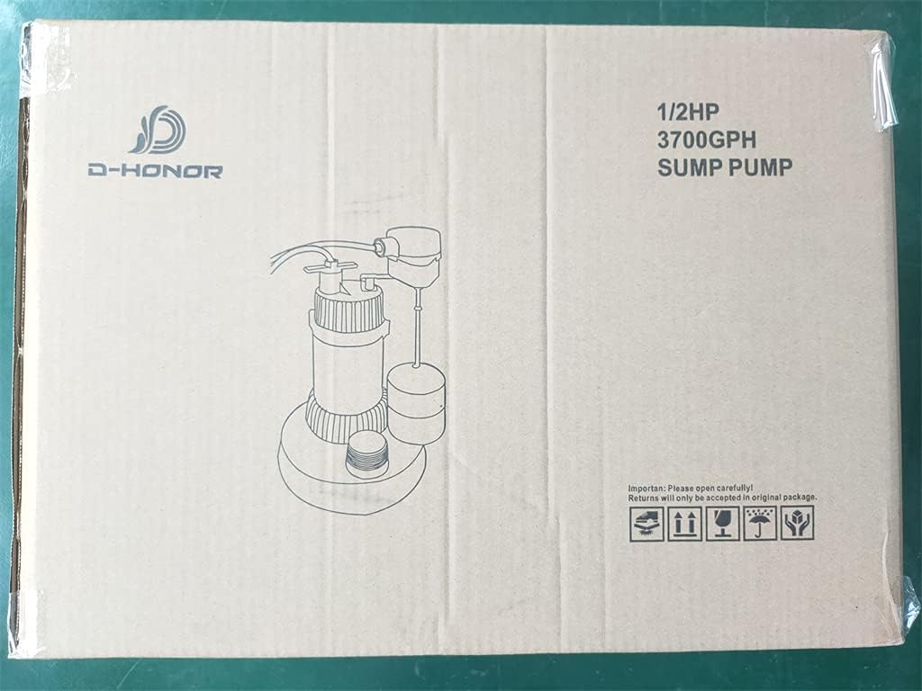 Submersible Cast Aluminum Sump Pump 1/2 HP 3700 GPH D892