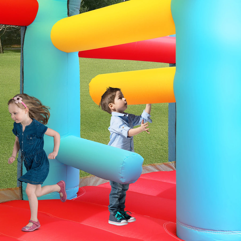 Inflatable Water Slide Bounce House with Splash Pool & Basketball Rim O335570