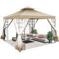 Outdoor Gazebo Canopy with 4 Detachable Mosquito Nets P3059